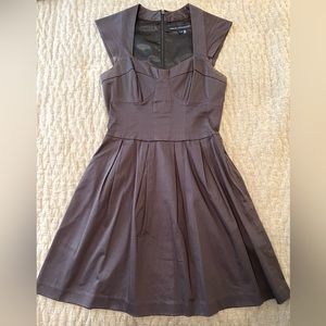 French Connection Cocktail Dress with Pockets! Charcoal Gray Size 4